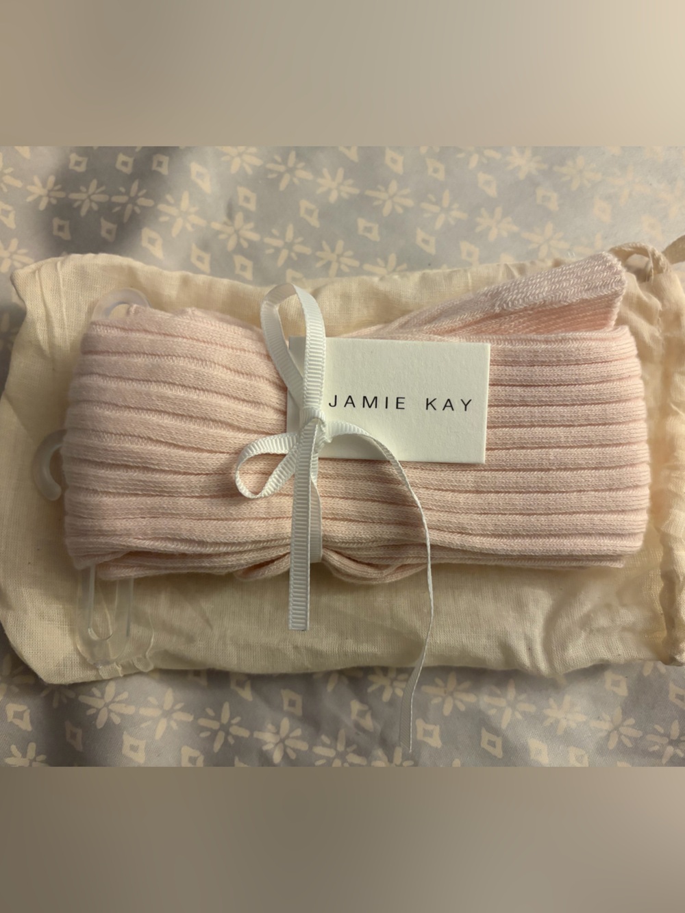Jamie Kay Soft Pale Pink Ribbed Baby Tights